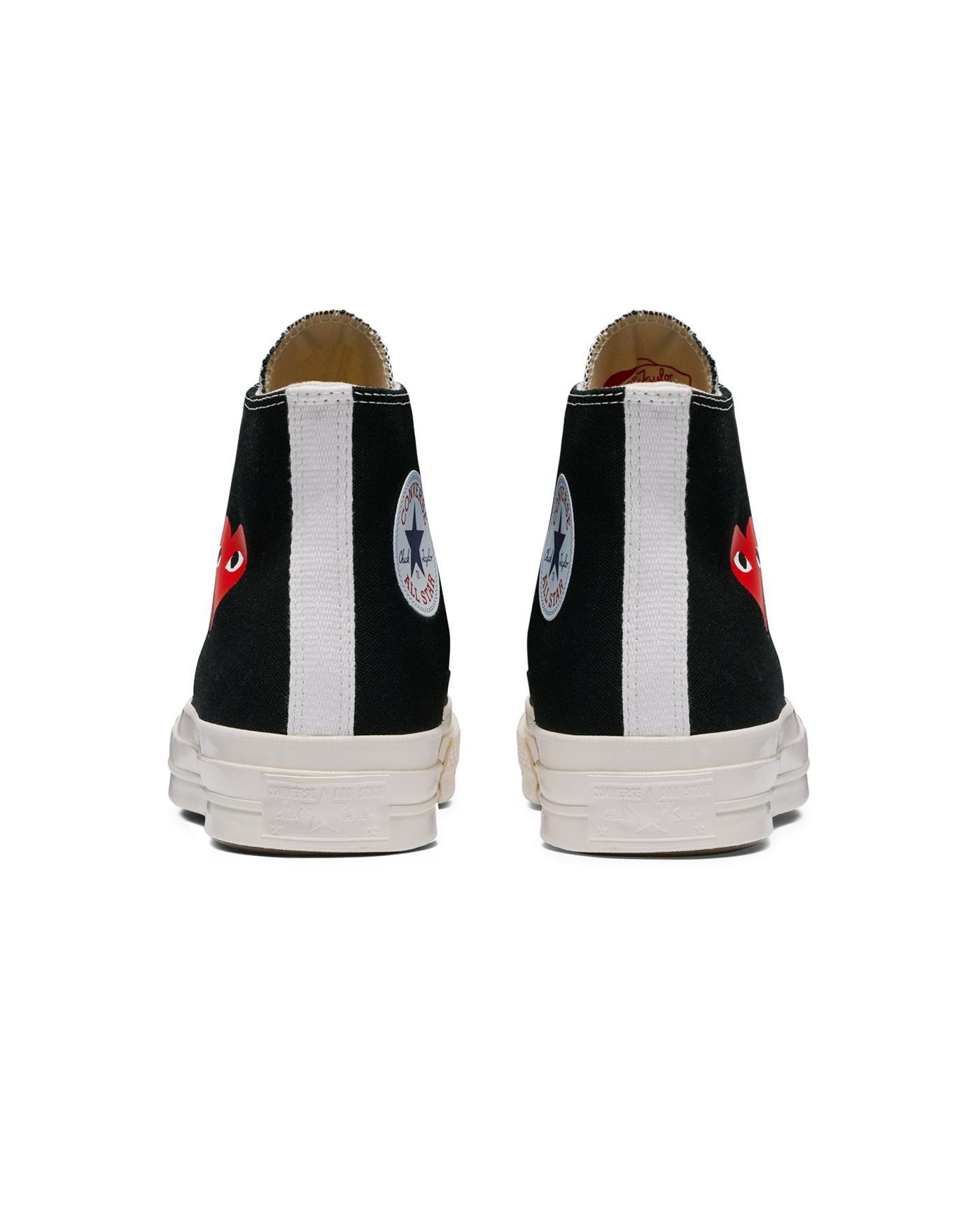 Sneakers Comme Des Garçons Play CT70 noires coeur rouge hi-top dos