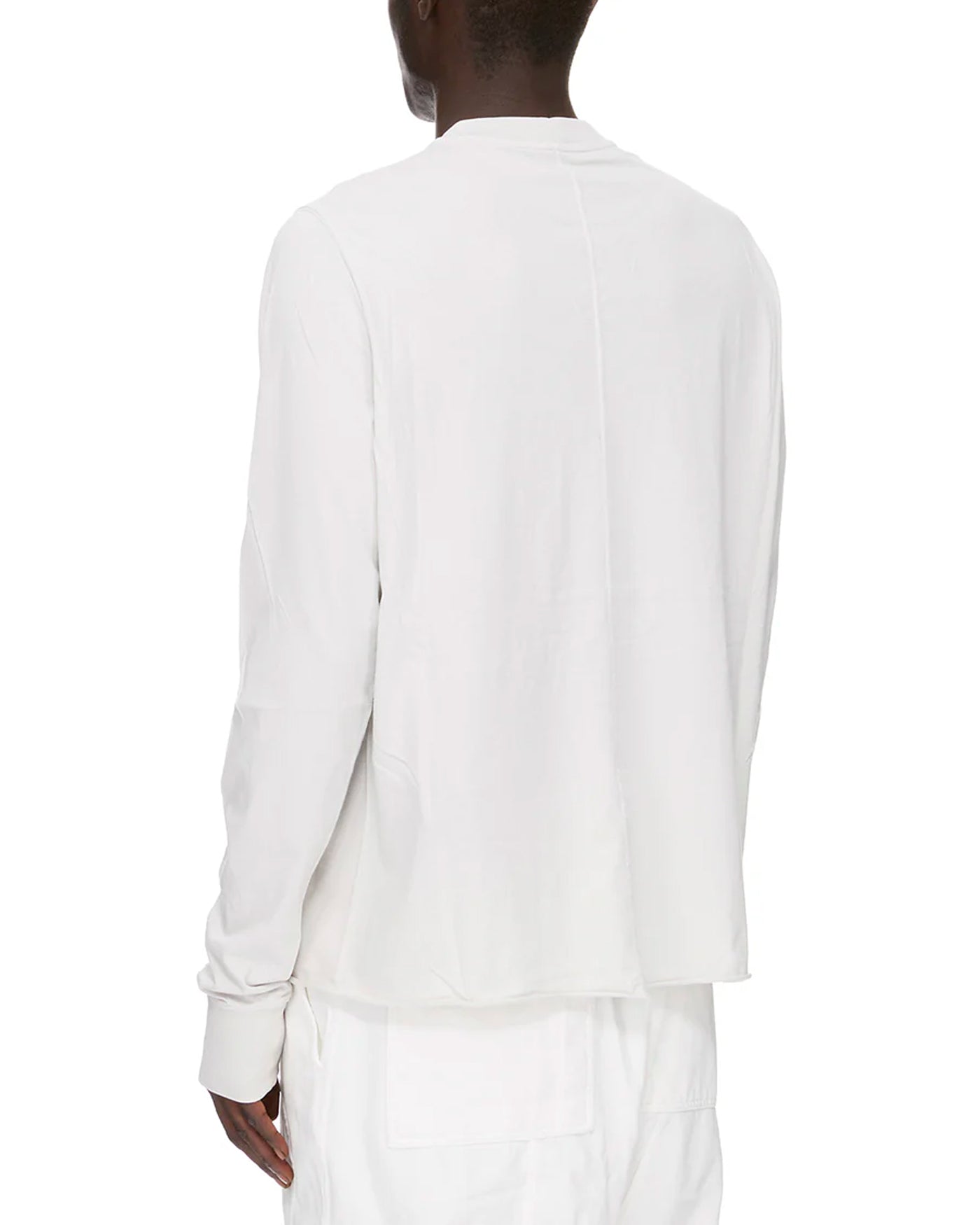 Sweat crewneck Rick Owens DRKSHDW blanc cassé vue dos sur mannequin