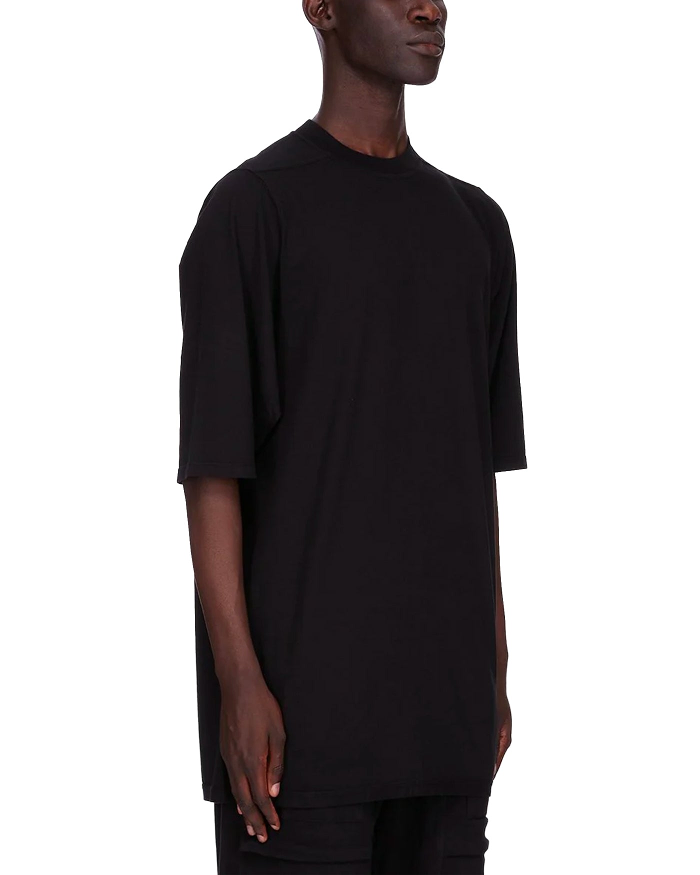 T-shirt oversize Rick Owens DRKSHDW noir col rond profil droit