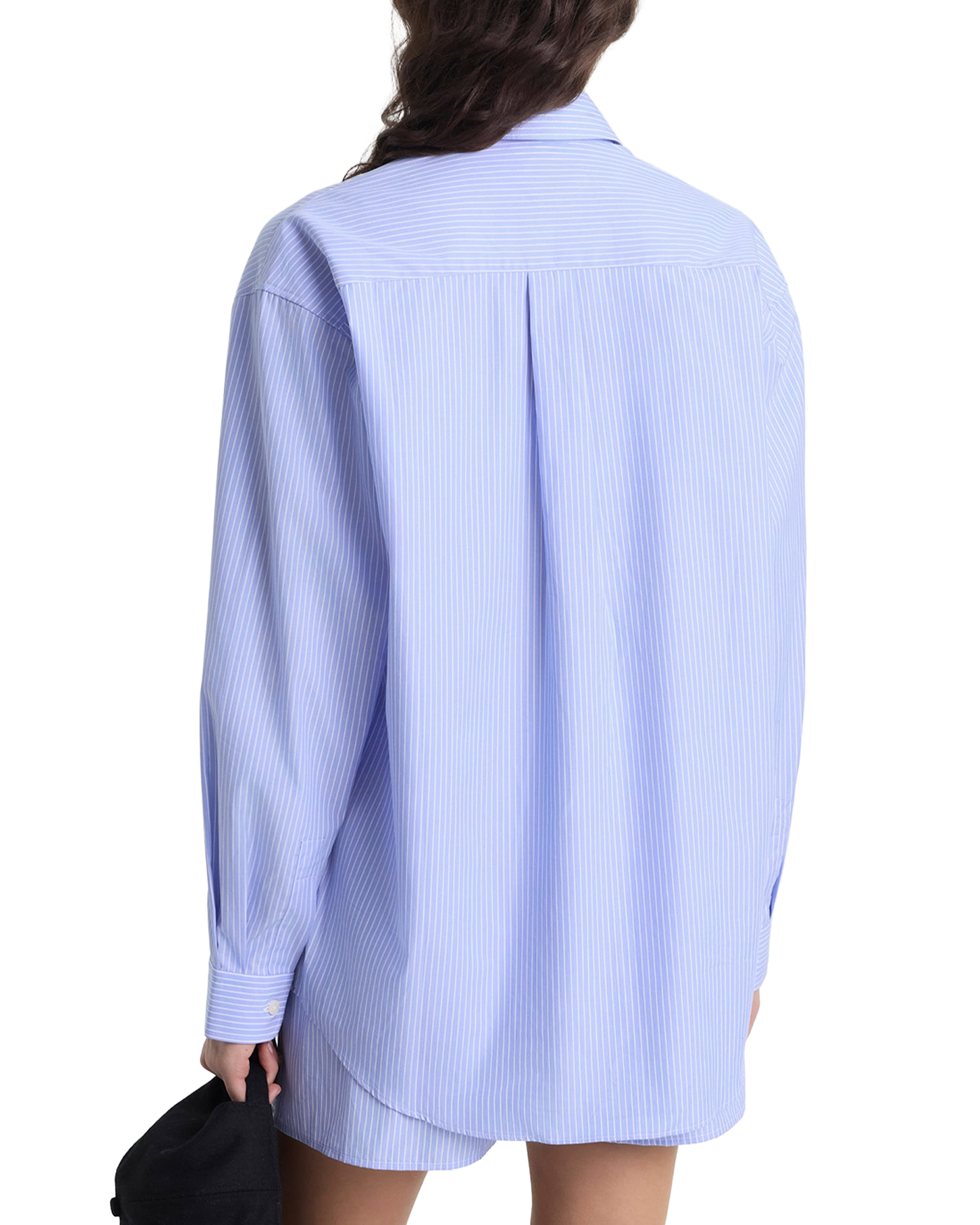 Chemise Sporty & Rich rayures bleues et blanches logo Yankees dos
