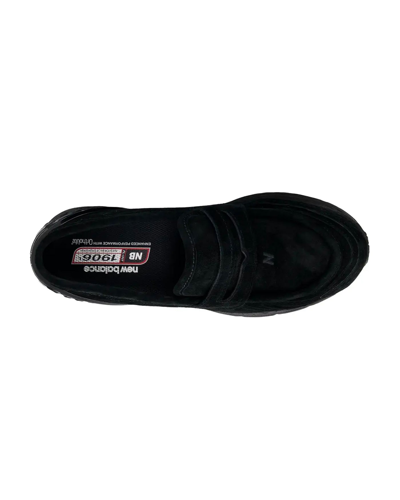 Mocassin New Balance 1906L Suede Black Cement noir vue de dessus
