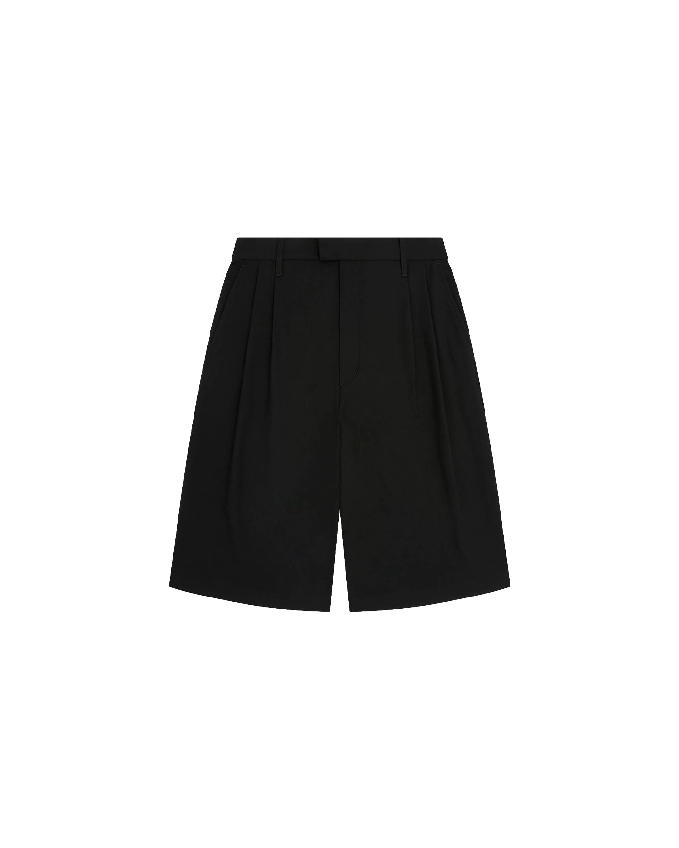 Bermuda About:Blank noir poly taille haute à pinces vue face