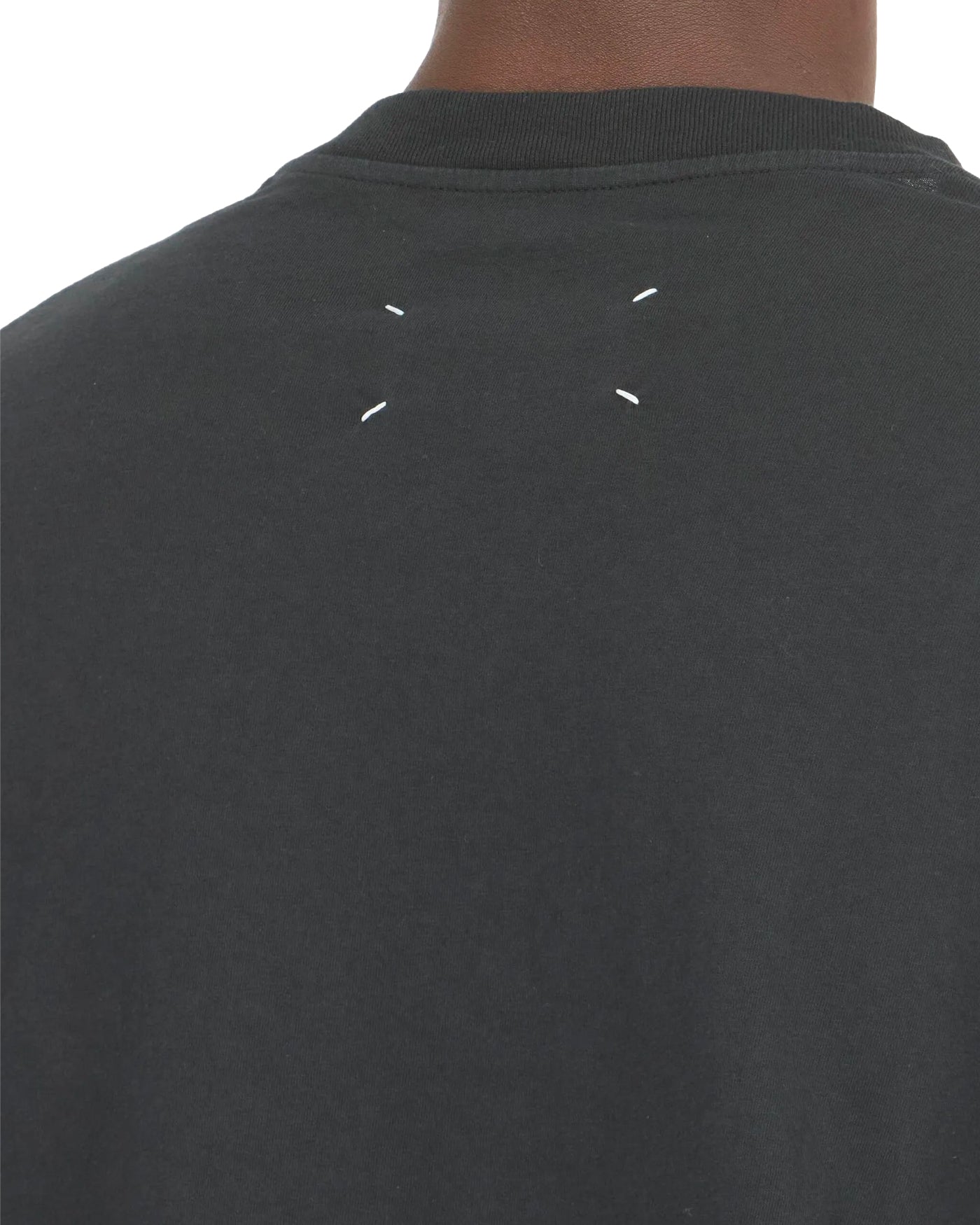 T-shirt manches longues Maison Margiela noir coutures blanches vue dos porté