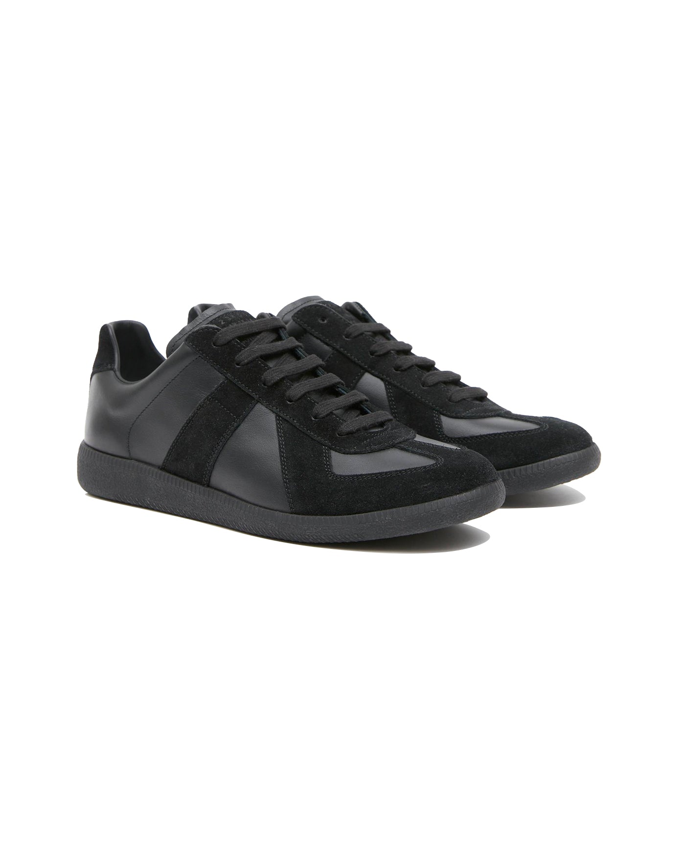 Sneakers Maison Margiela Replica full black cuir et suède vue face