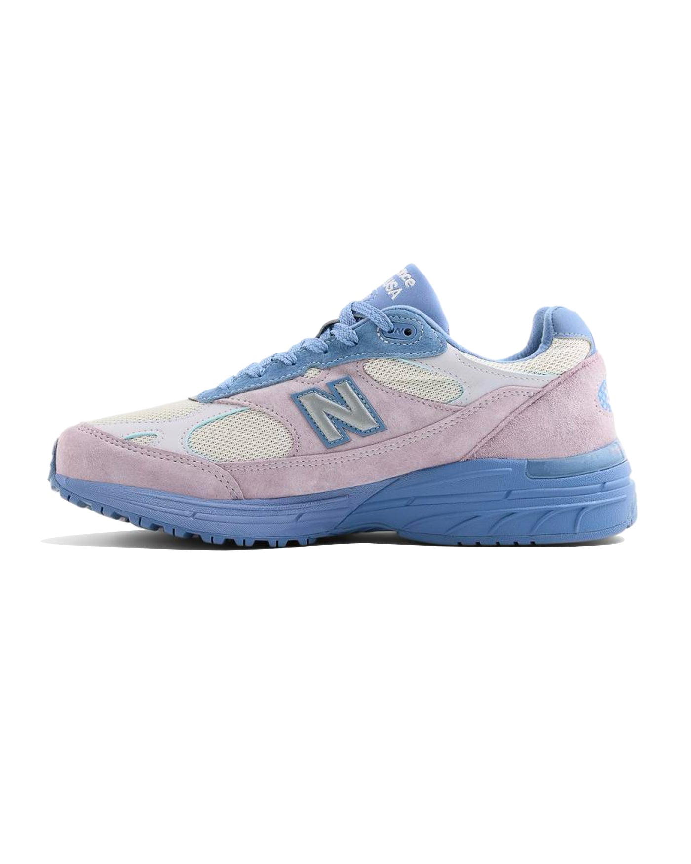 Sneakers New Balance 993 Washington lilas et bleu ciel profil gauche