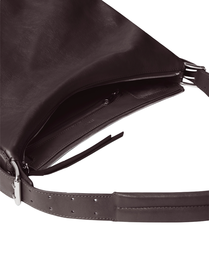 BELTED HOBO BAG DARK CHOCOLATE