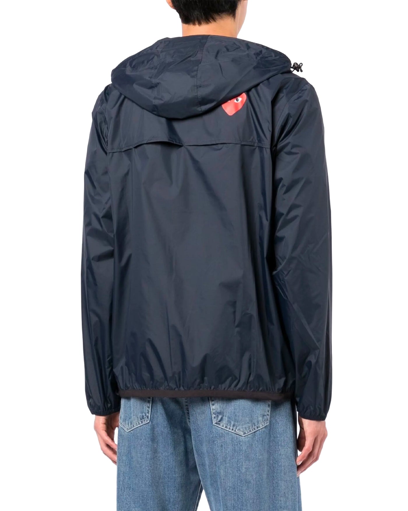 Coupe-vent Comme des Garçons Play x K-Way navy zip dos porté