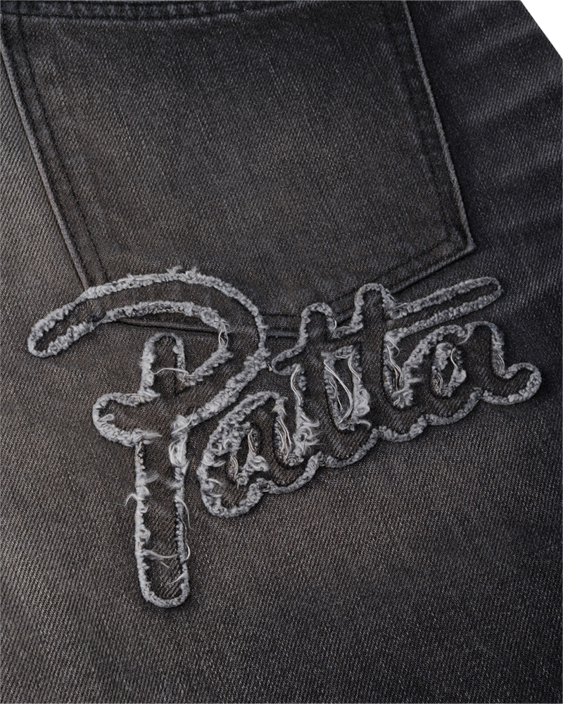 DENIM PANT DARK DIRTY WHISKERS BLACK