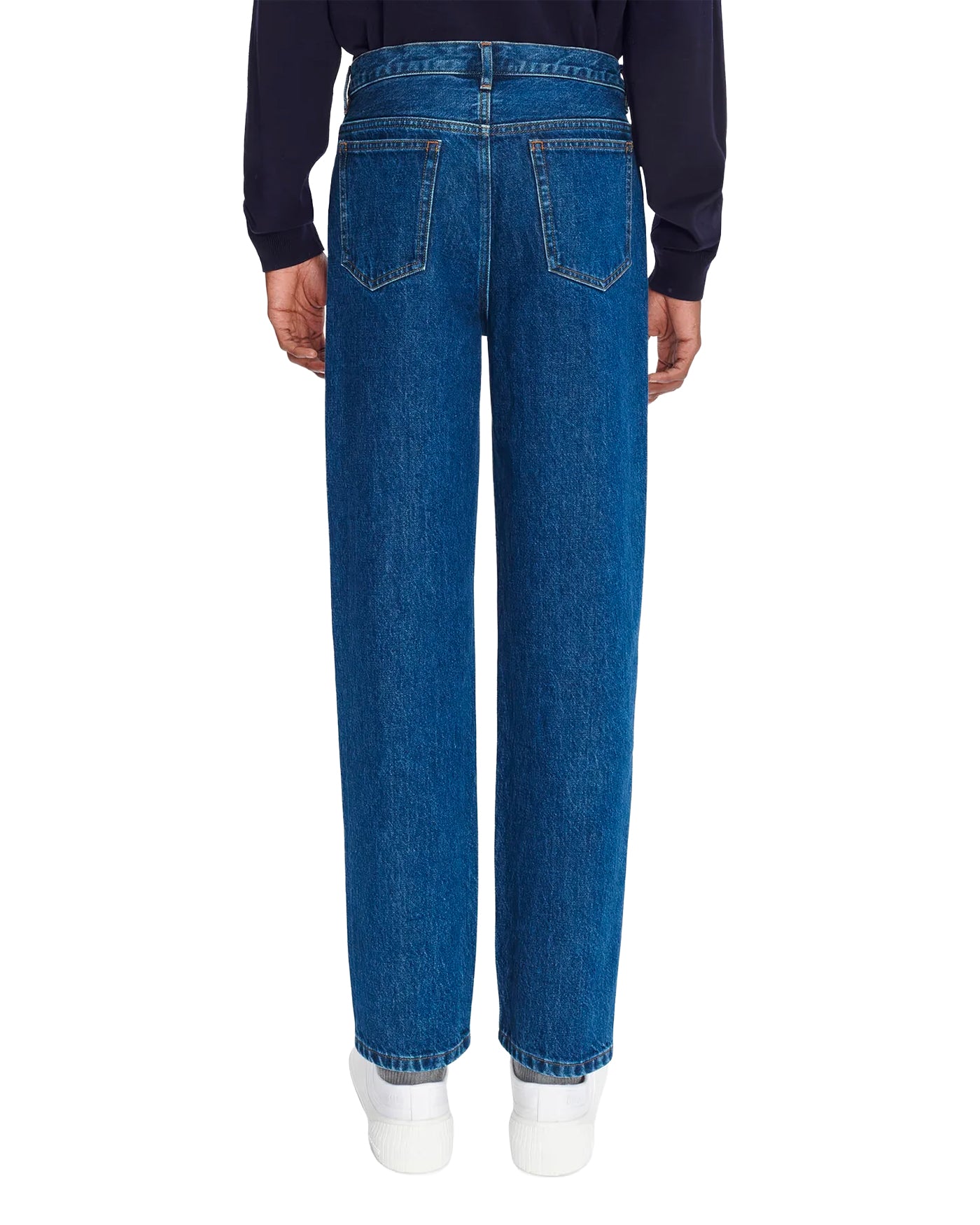 Jeans A.P.C Martin 90's indigo bleu foncé porté sur mannequin dos
