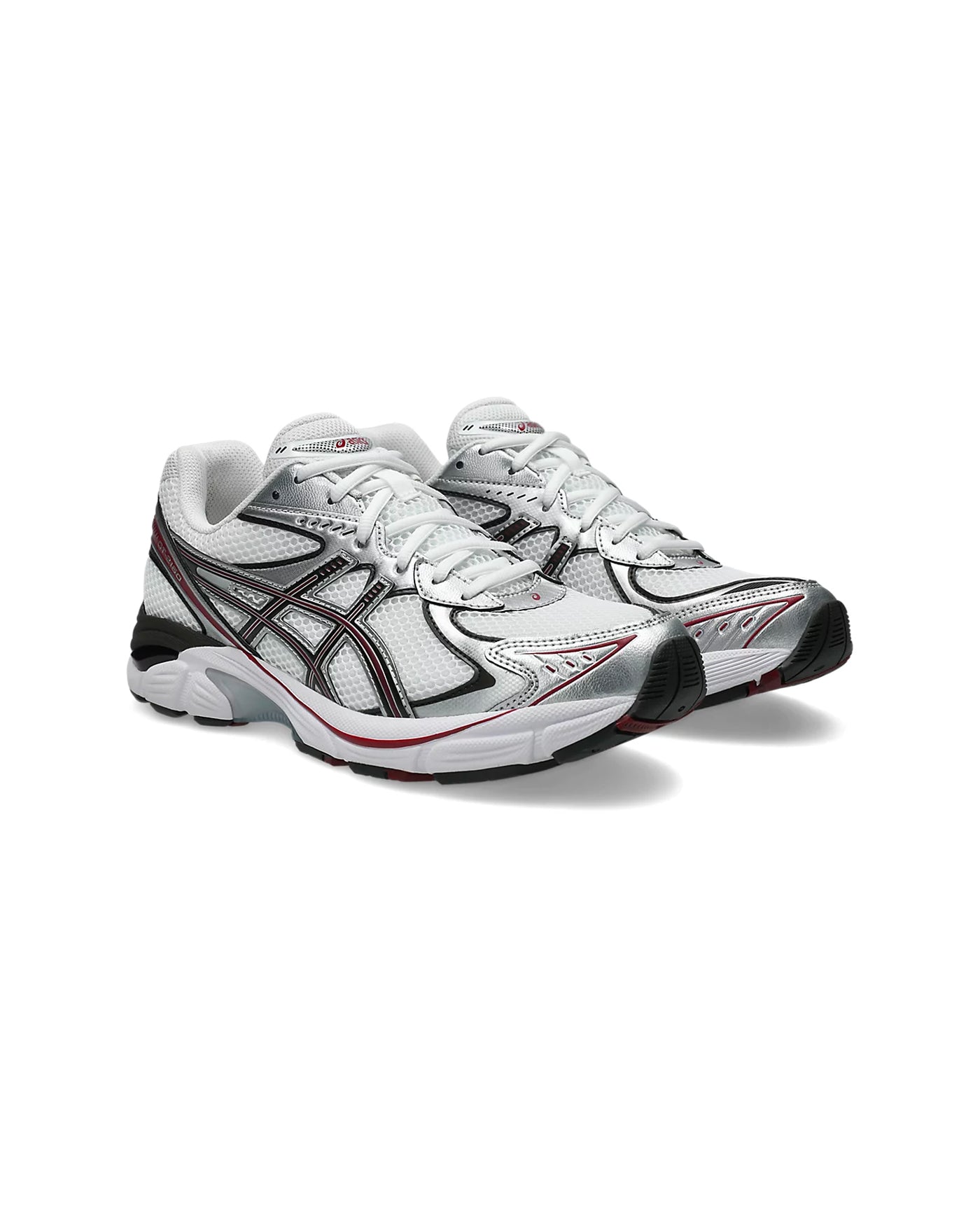 Sneakers ASICS GT 2160 blanc et rouge bordeaux vue de face paire