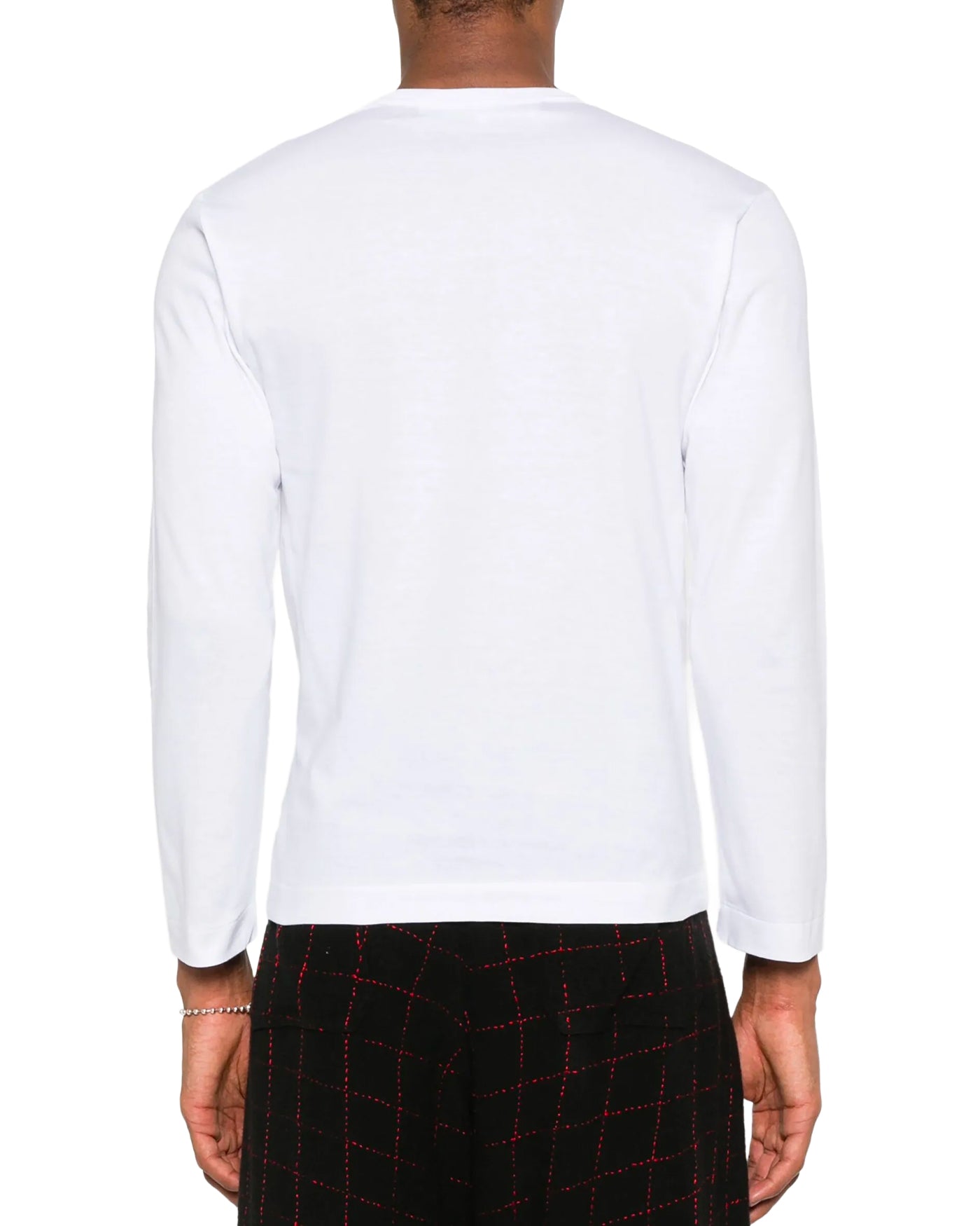 T-shirt manches longues Comme Des Garçons Play blanc col rond dos