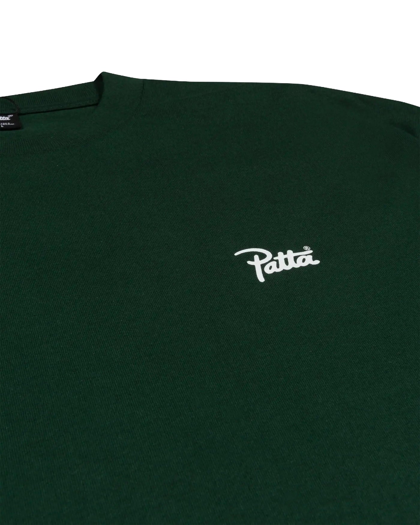 T-shirt Patta Script Logo vert sapin logo brodé poitrine face