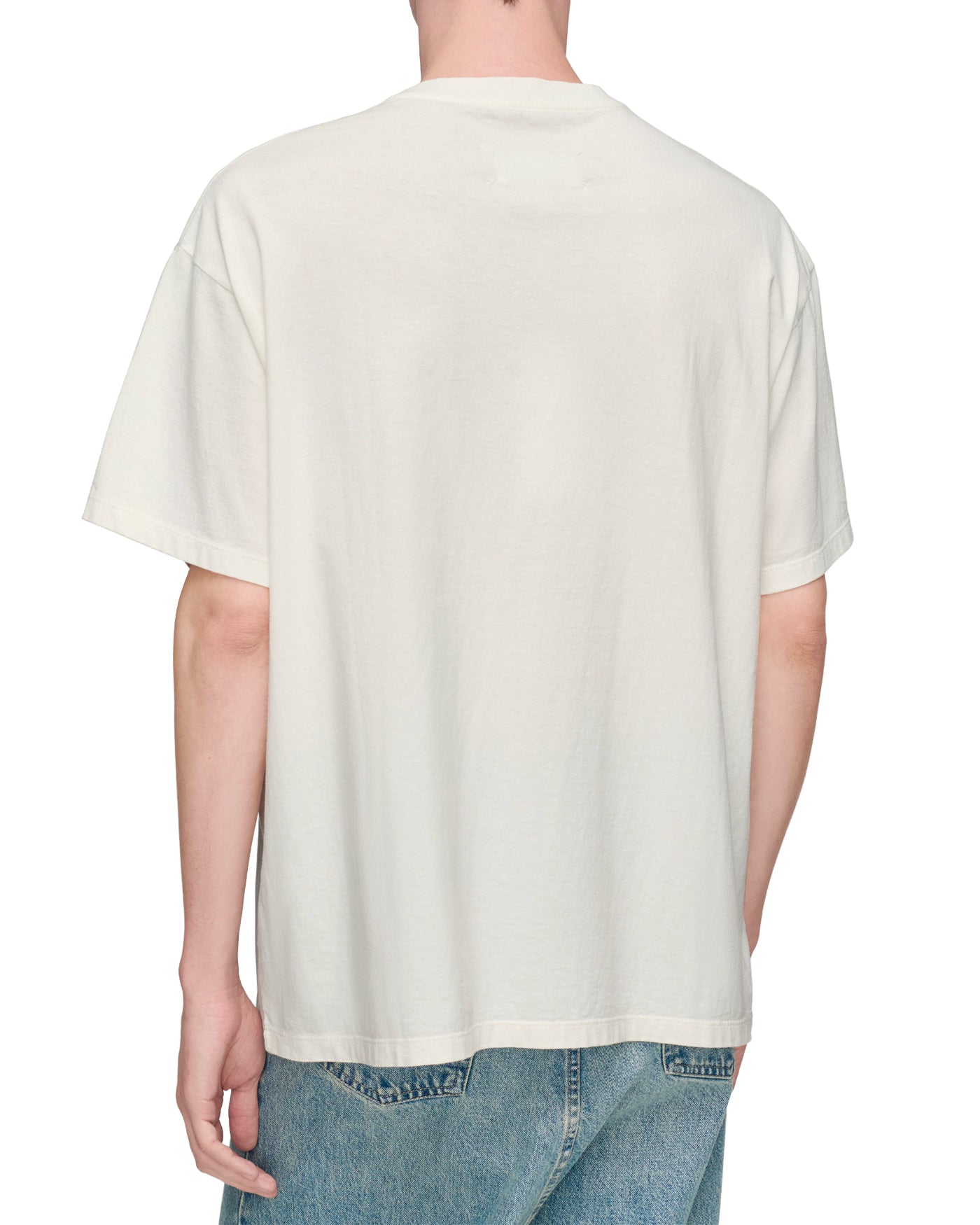 T-shirt Maison Margiela blanc logo MM fleur rose vue dos porté