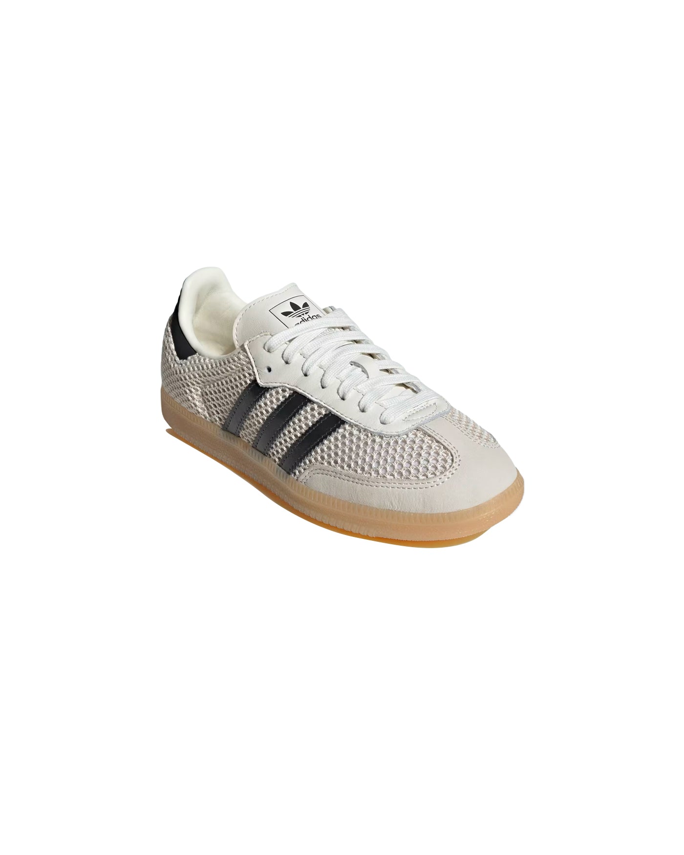 Sneakers Adidas Samba OG blanc cassé mesh bandes noires face