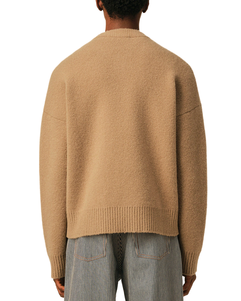 PULL COL ROND AMI DE COEUR BEIGE MASTIC/ECRU