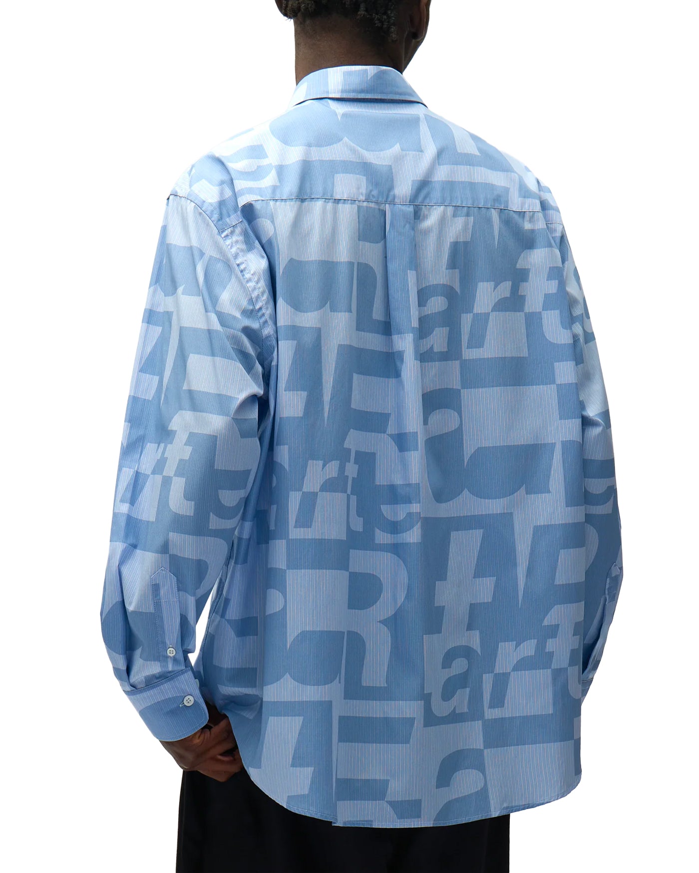 Chemise Arte Antwerp bleue ciel imprimé all-over lettres dos