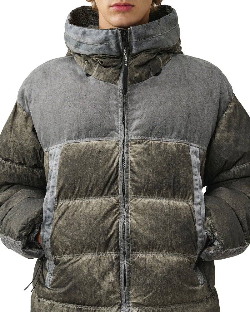 ECO-CHROME R MIXED GOGGLE DOWN JACKET RE-COLOR BLACK