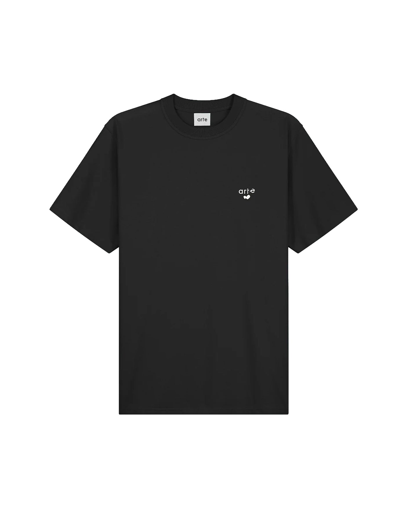 T-shirt Arte Antwerp noir logo coeur brodé poitrine vue de face