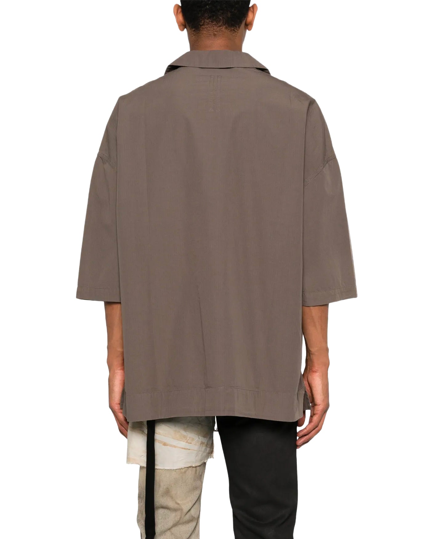 Chemise Rick Owens DRKSHDW taupe oversize manches courtes dos
