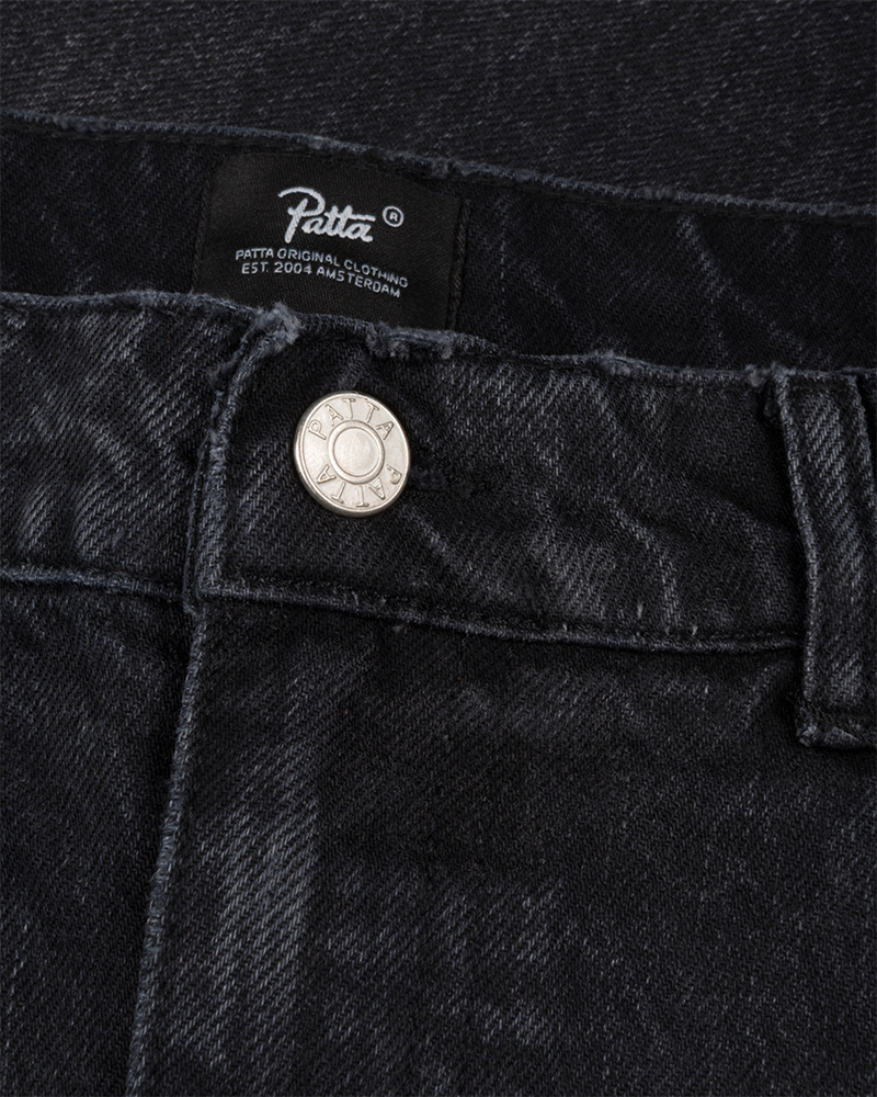 DENIM PANT DARK DIRTY WHISKERS BLACK