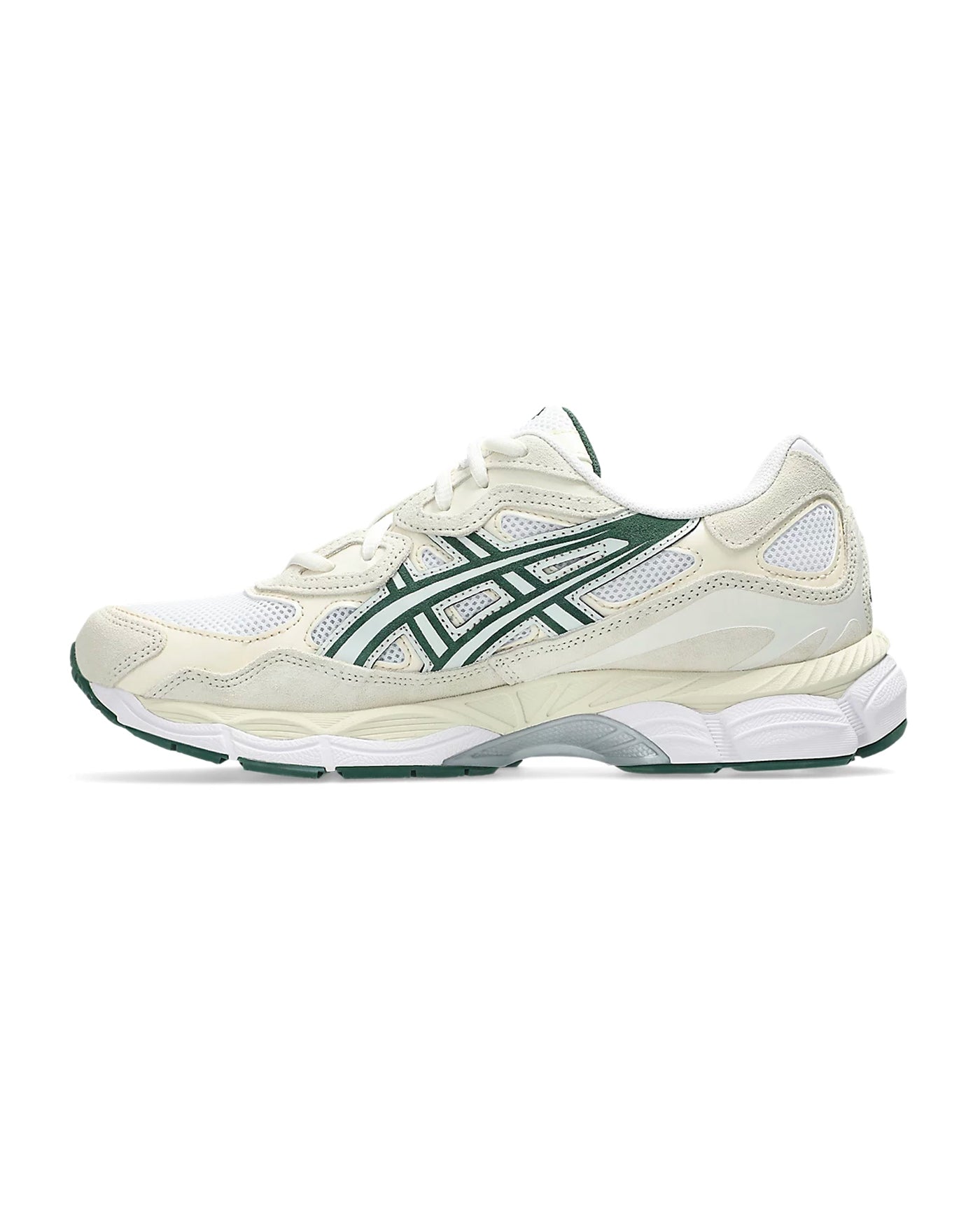 Sneakers Asics GEL-NYC.750 ivoire clair et vert foret profil droit