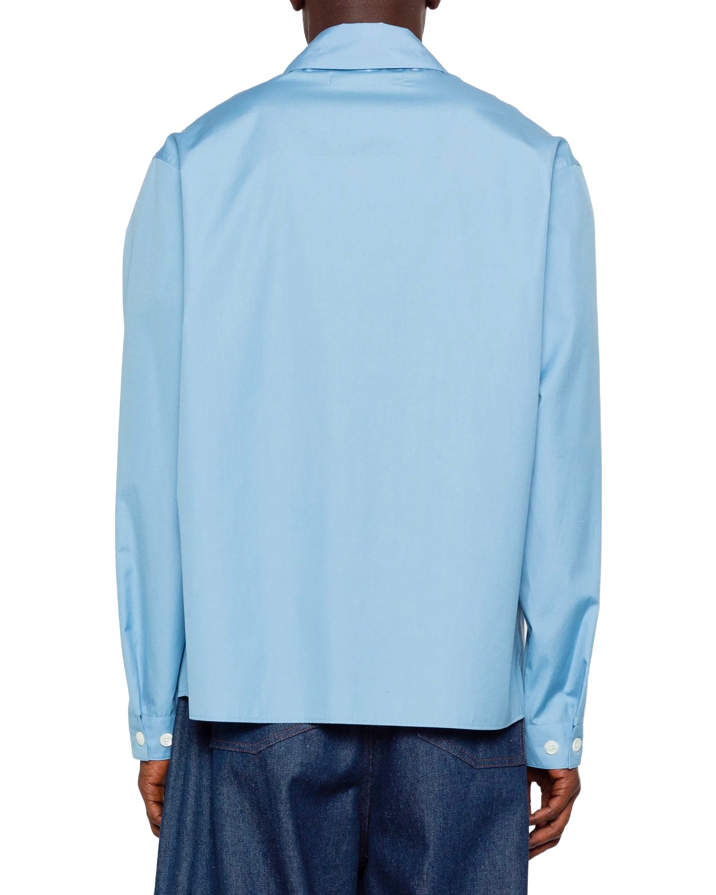 Chemise Marni bleu ciel fermeture zip boutonnée aux poignets vue dos