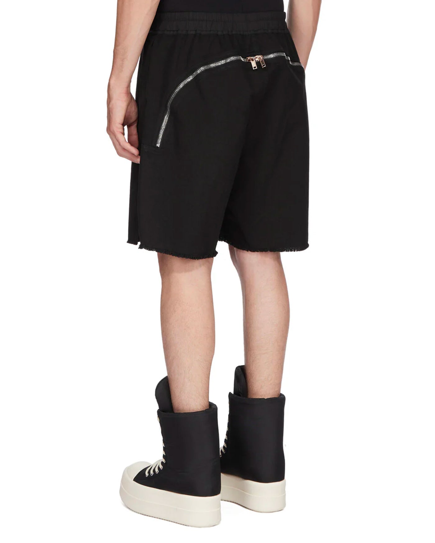 Short oversized Rick Owens DRKSHDW noir avec zip diagonal dos