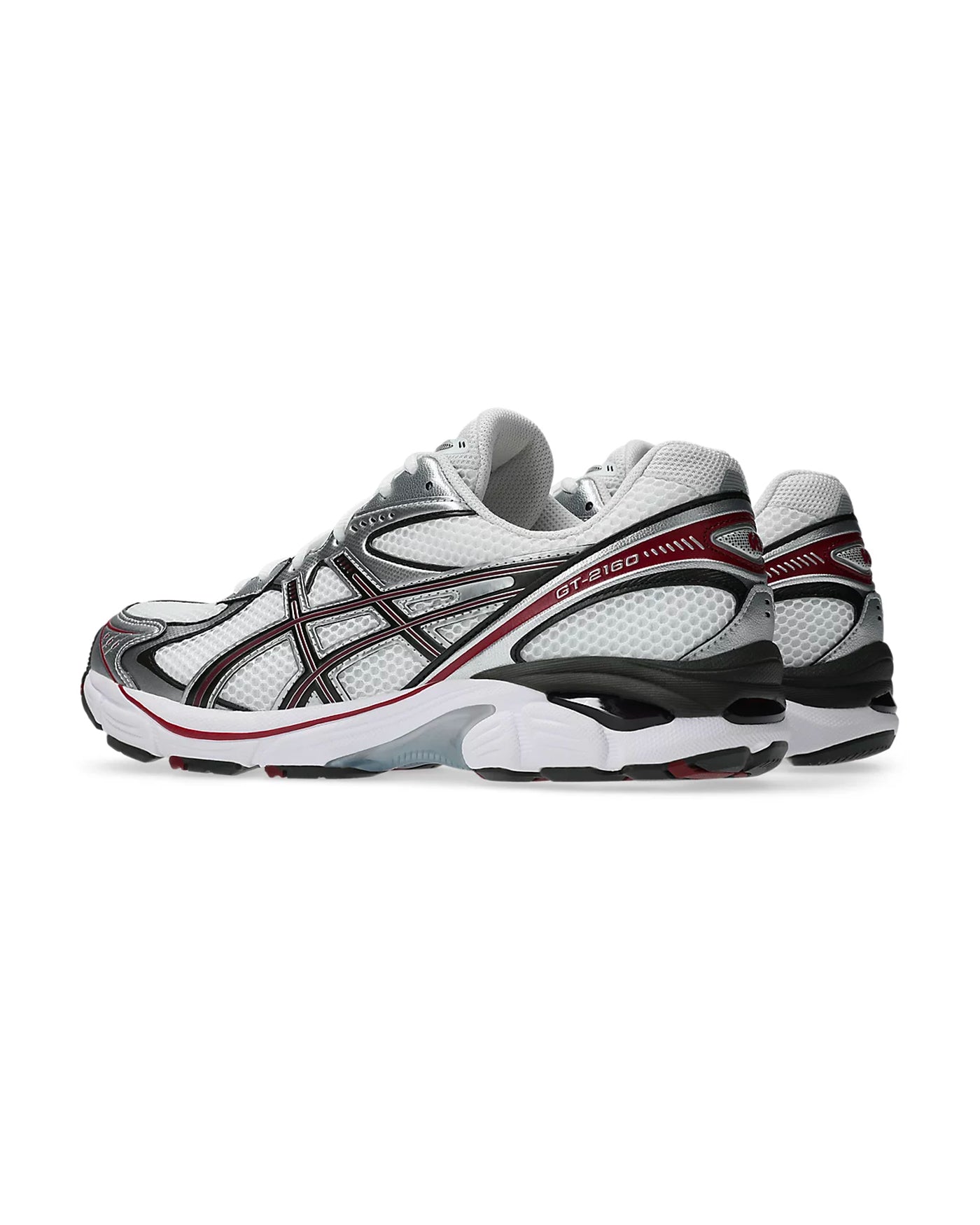 Sneakers ASICS GT 2160 blanc rouge bordeaux et gris vue profil gauche