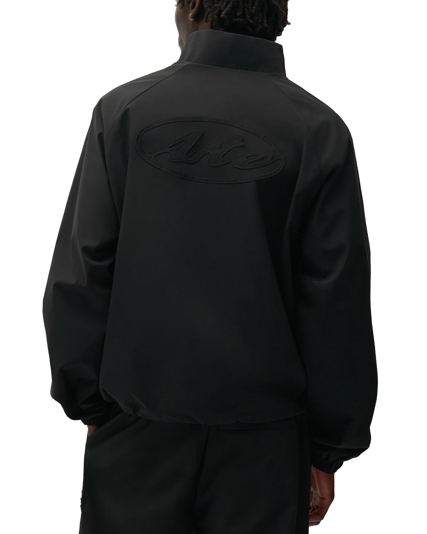 Veste Arte Antwerp Branded Track noire portée patch logo ovale dos