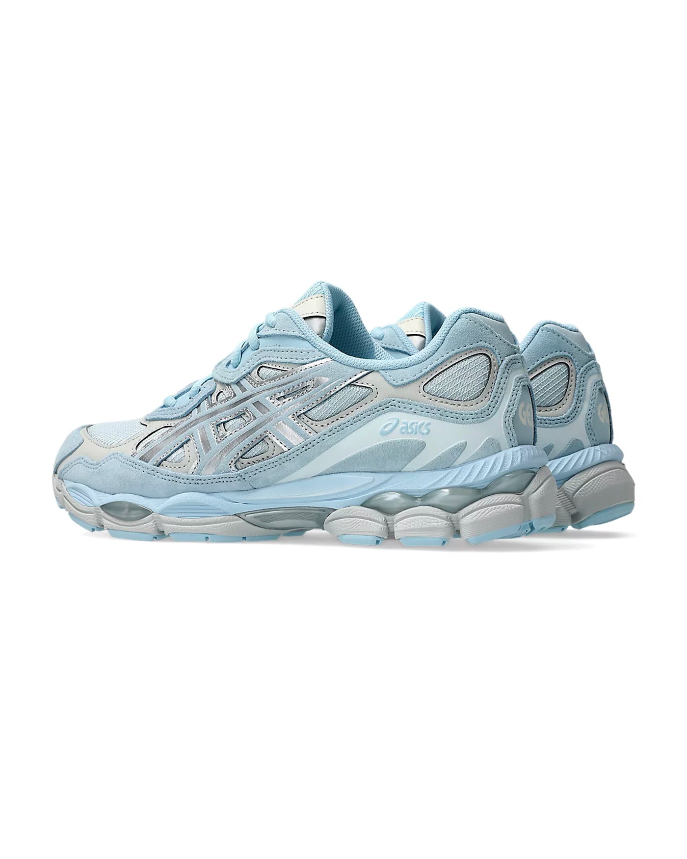 Sneakers Asics Gel-NYC Storm Cloud bleu ciel et argent vue profil gauche