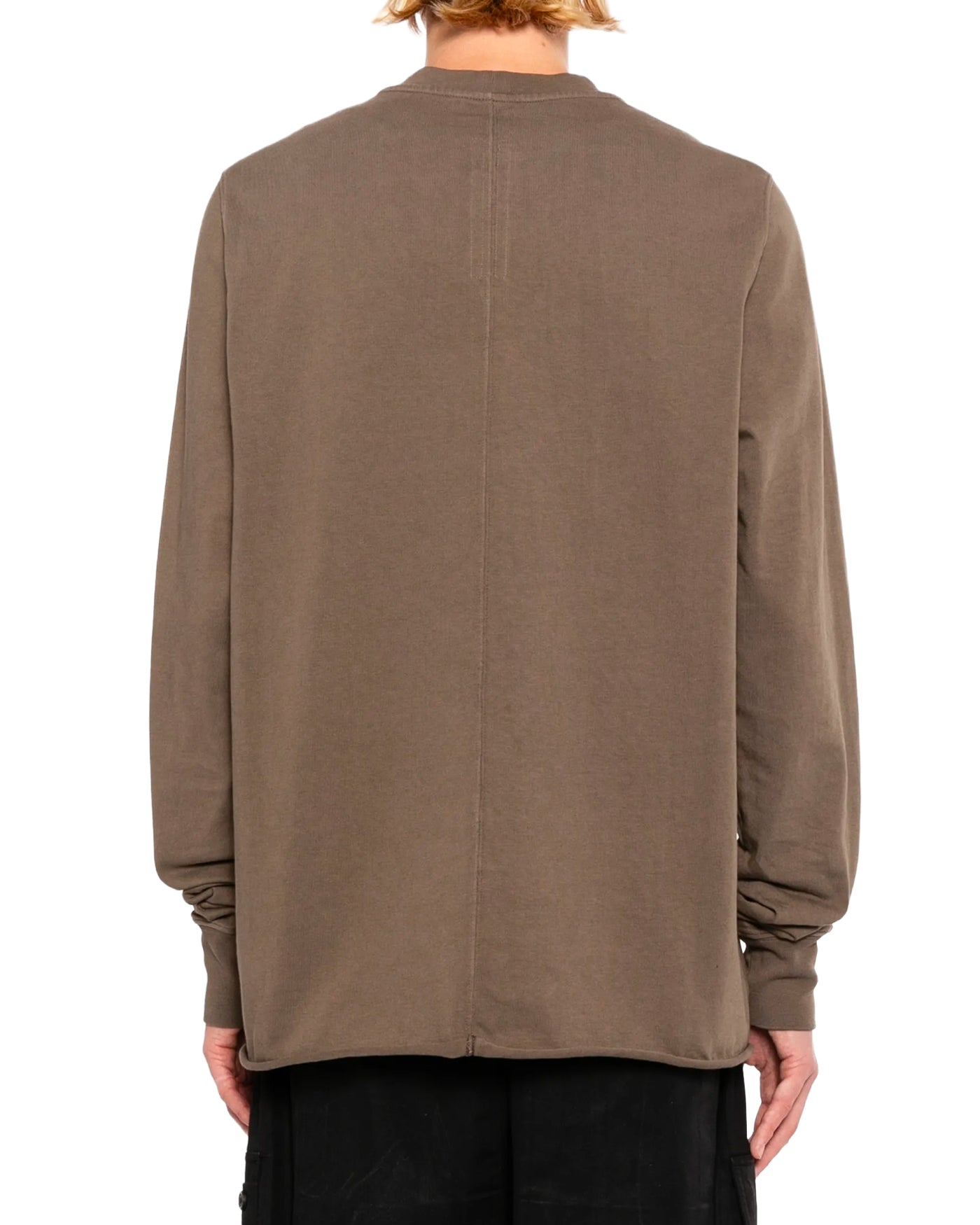 Sweat crewneck Rick Owens DRKSHDW taupe vue dos sur mannequin