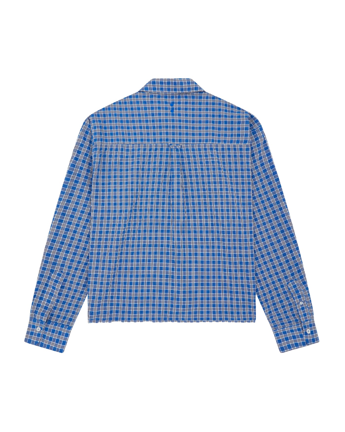 Chemise About:Blank à carreaux bleu vif coupe courte vue dos