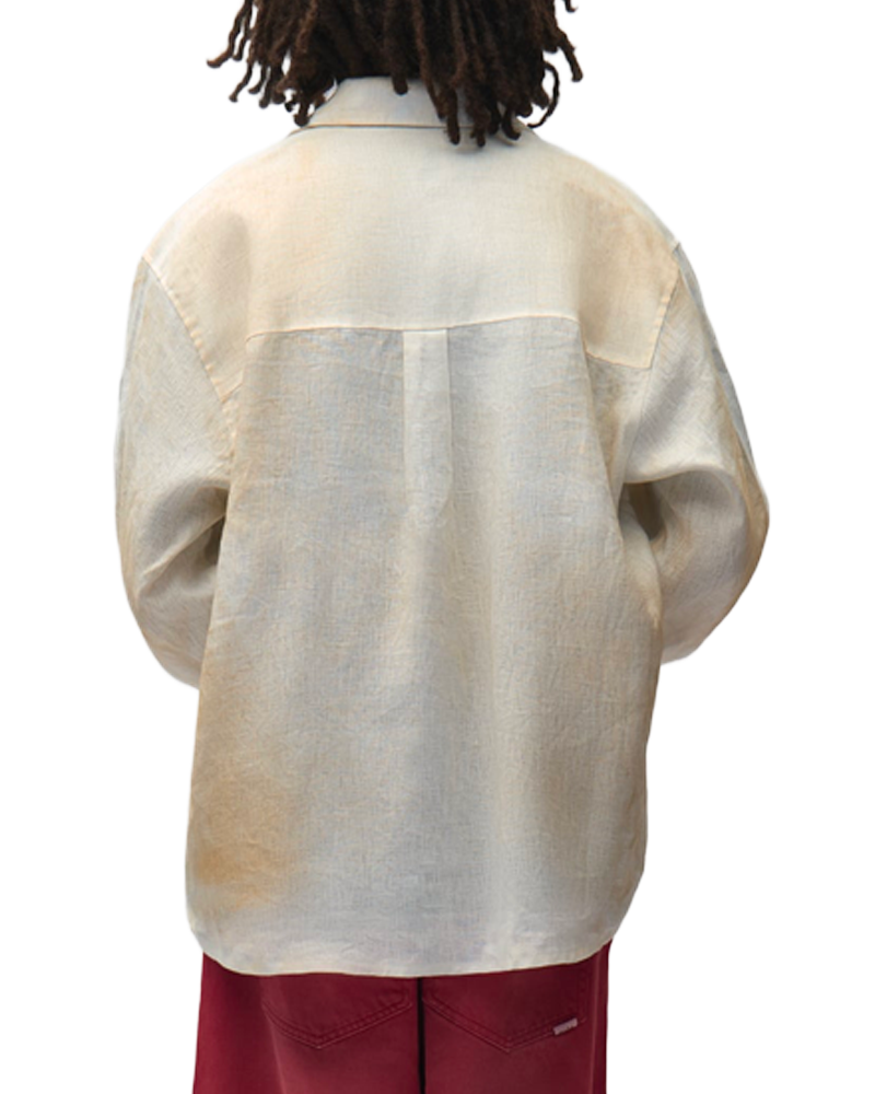 DUSTY LINEN ZIP SHIRT CREAM
