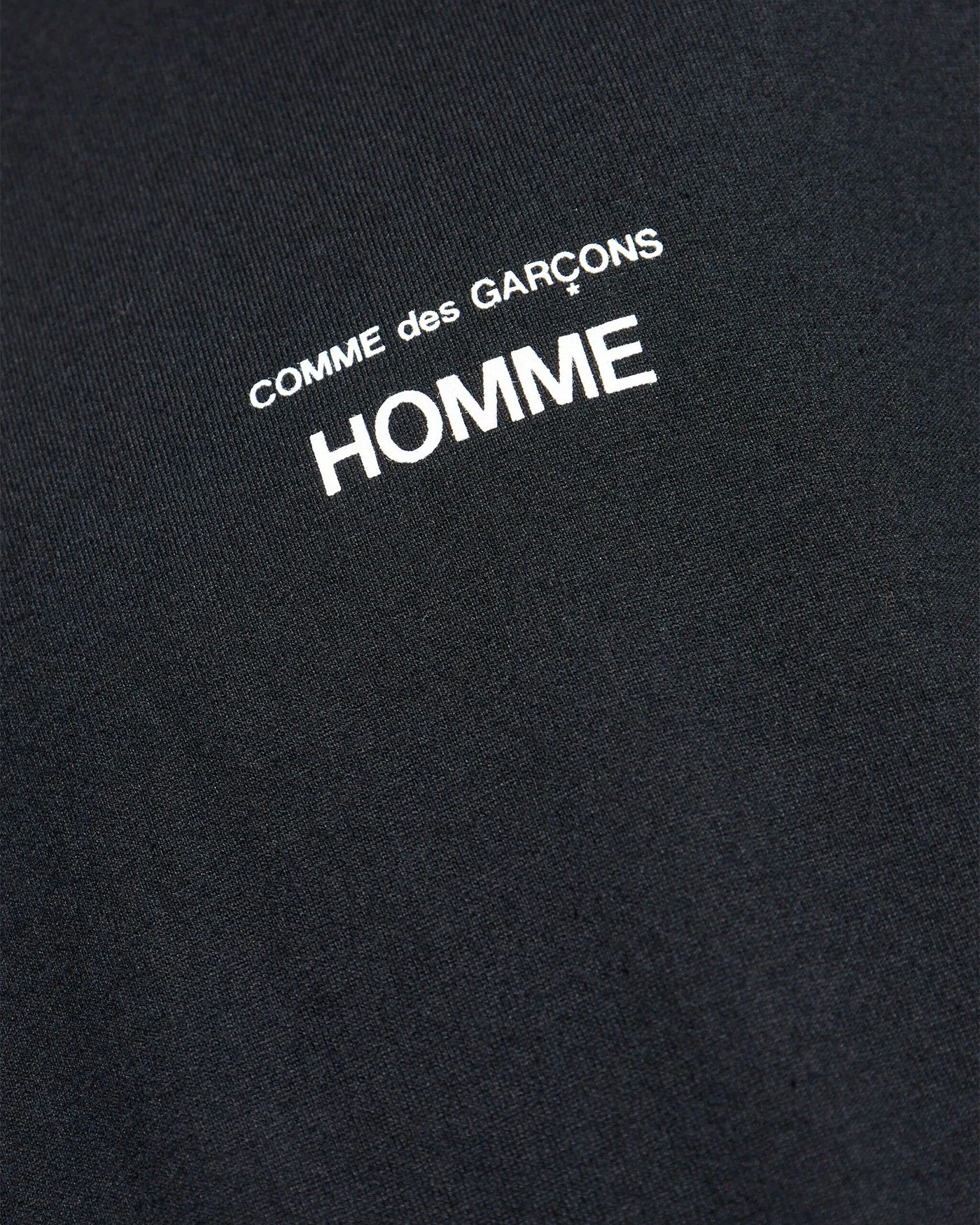 T-shirt Comme des Garçons Homme noir détail logo HOMME poitrine gauche