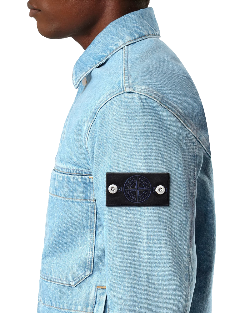 BIKER JACKET 4100006 S0J33 BLUE LIGHT WASH