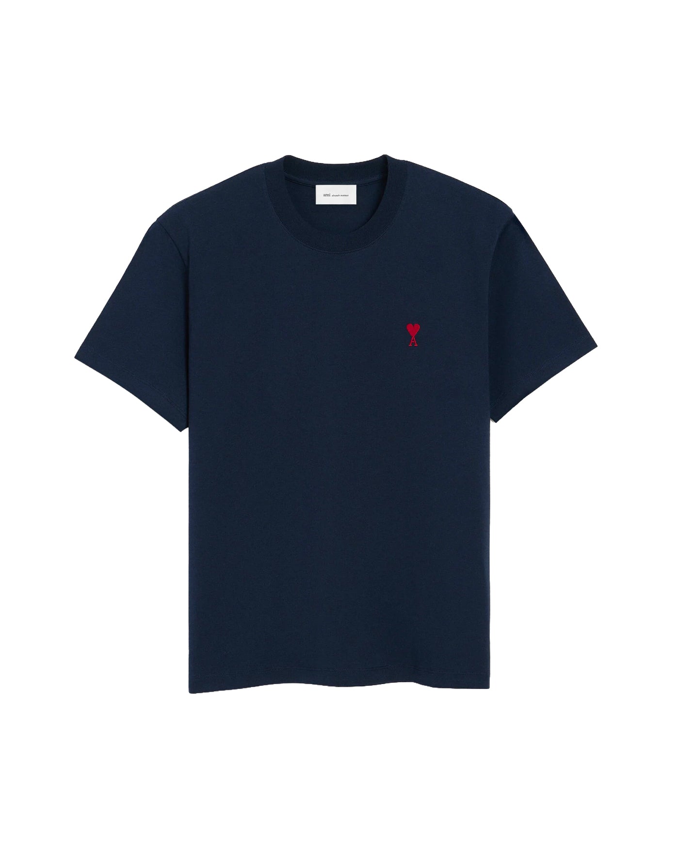 T-shirt Ami Paris marine logo Ami de Coeur rouge brodé vue face