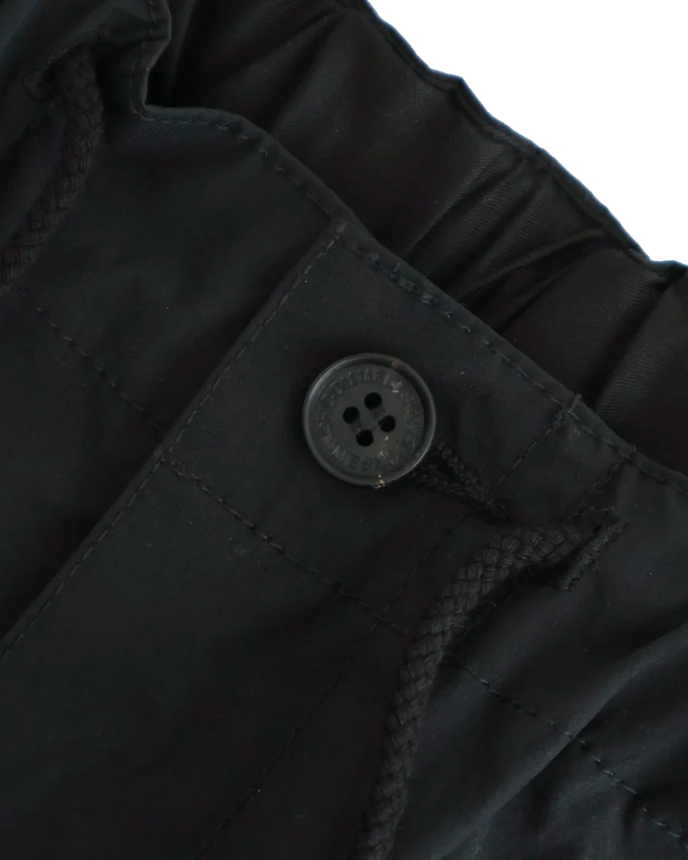 Pantalon Comme des Garçons Homme noir détail poche intérieure et bouton