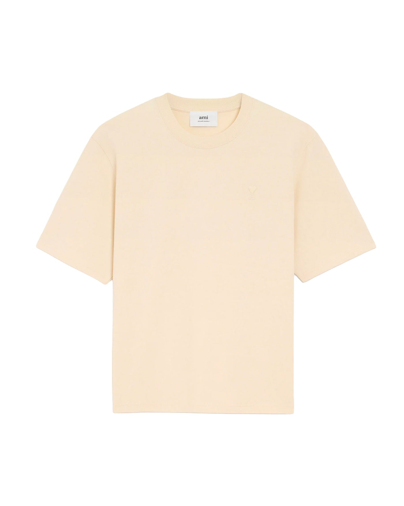 T-shirt Ami Paris blanc crème avec logo Ami de Coeur embossé, face