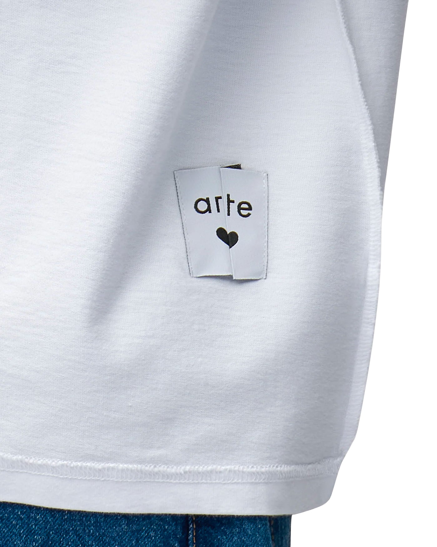 T-shirt réversible Arte Antwerp blanc détail étiquette woven face