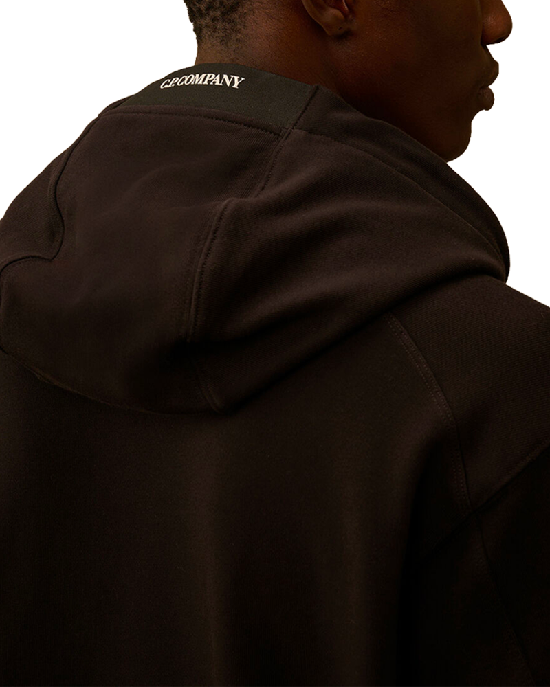 SWEATSHIRTS SWEAT HOODED IN DIAGONAL RAISED FLEECE BLACK