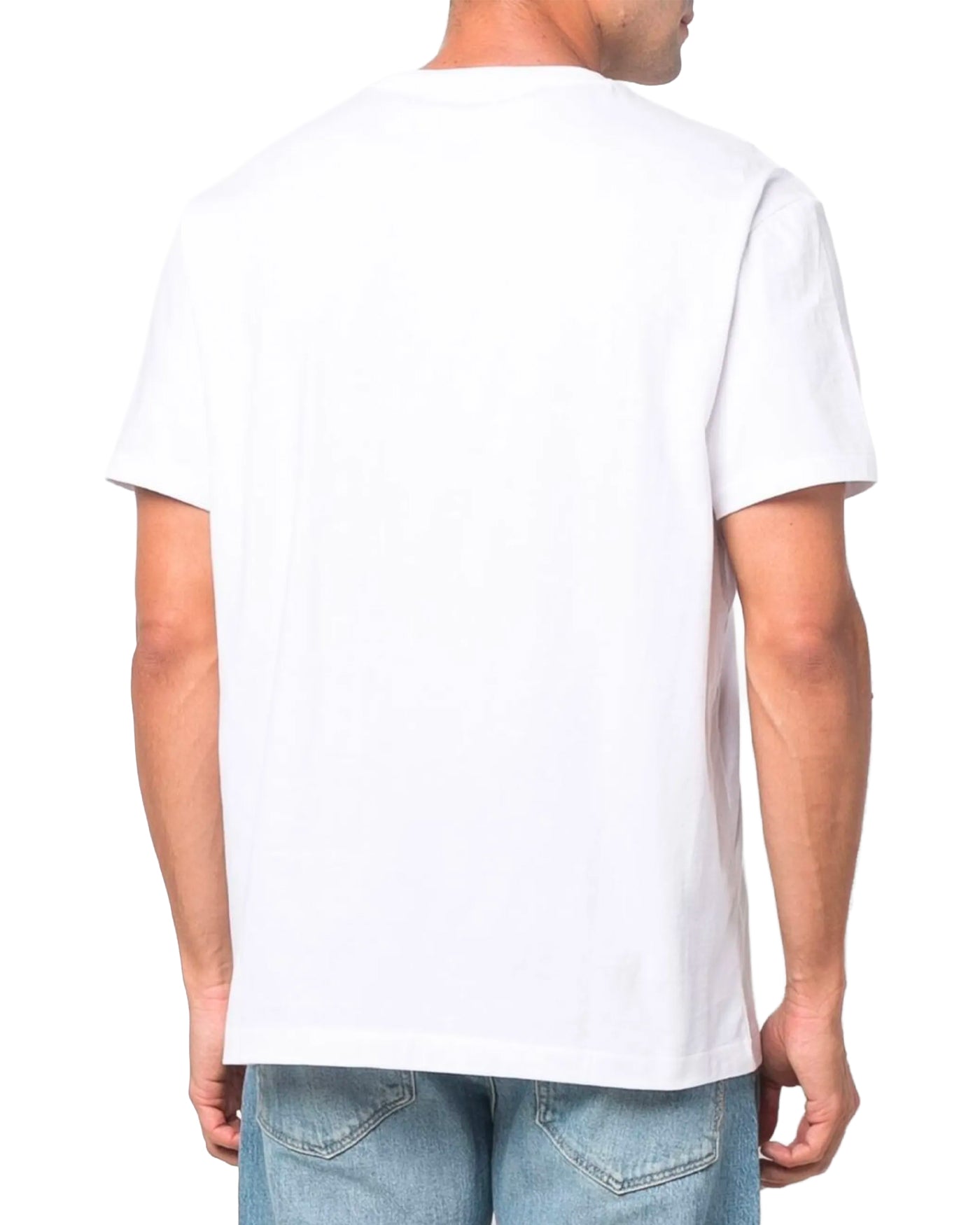T-shirt Polo Ralph Lauren jersey col rond blanc vue de dos porté