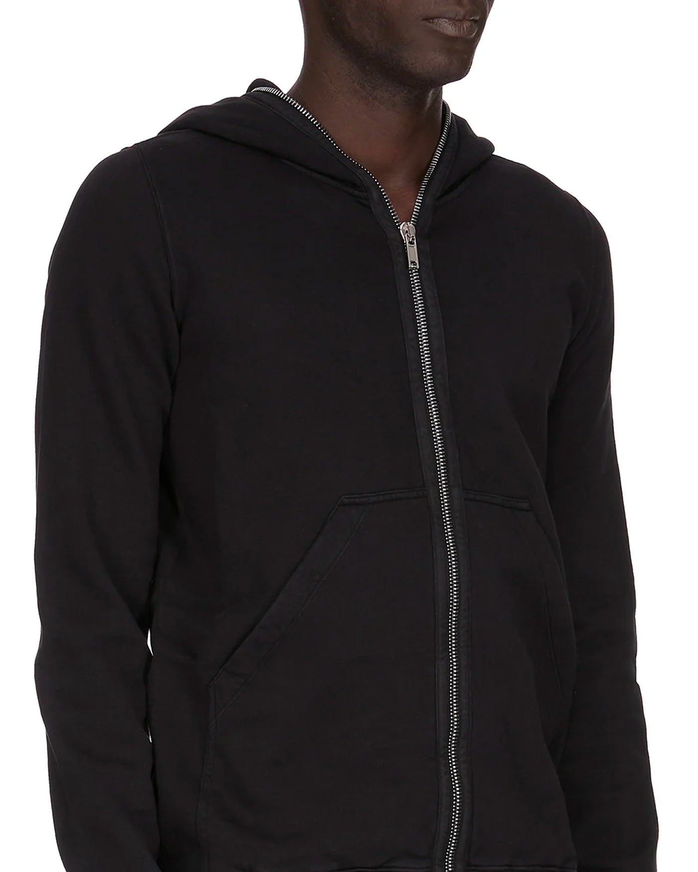 Sweat à capuche zippé Rick Owens DRKSHDW noir vue profil gauche