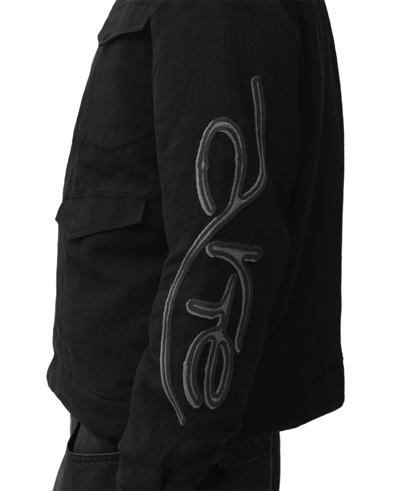 SWIRL UTILITY JACKET BLACK