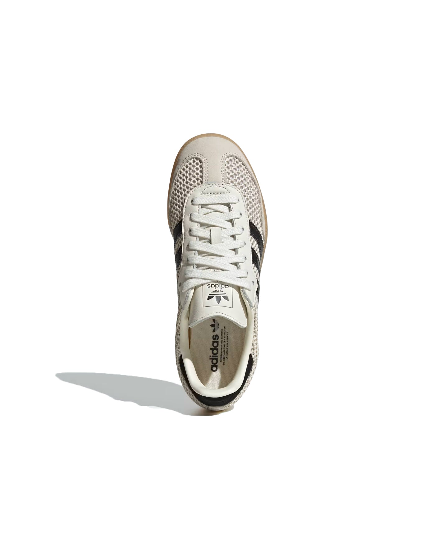 Sneakers Adidas Samba OG blanc cassé bandes noires vue dessus