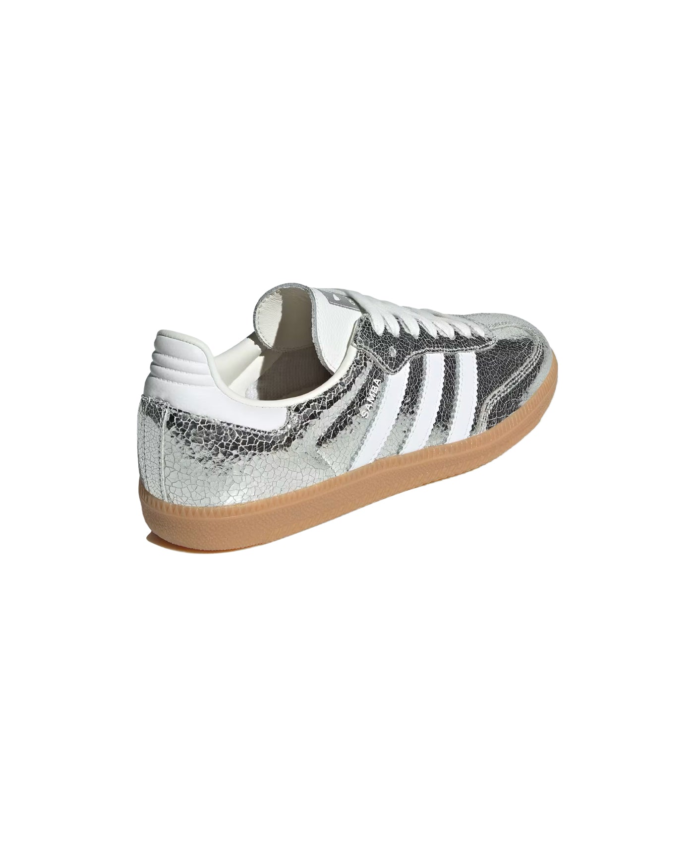 Sneakers Adidas Samba OG silver metallic argentées détail semelle gum