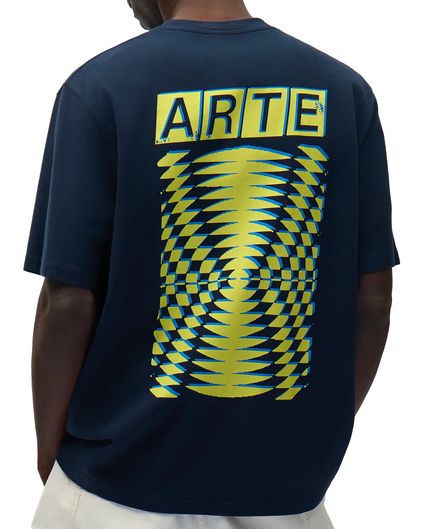 T-shirt Arte Antwerp Abstract navy imprimé graphique dos porté