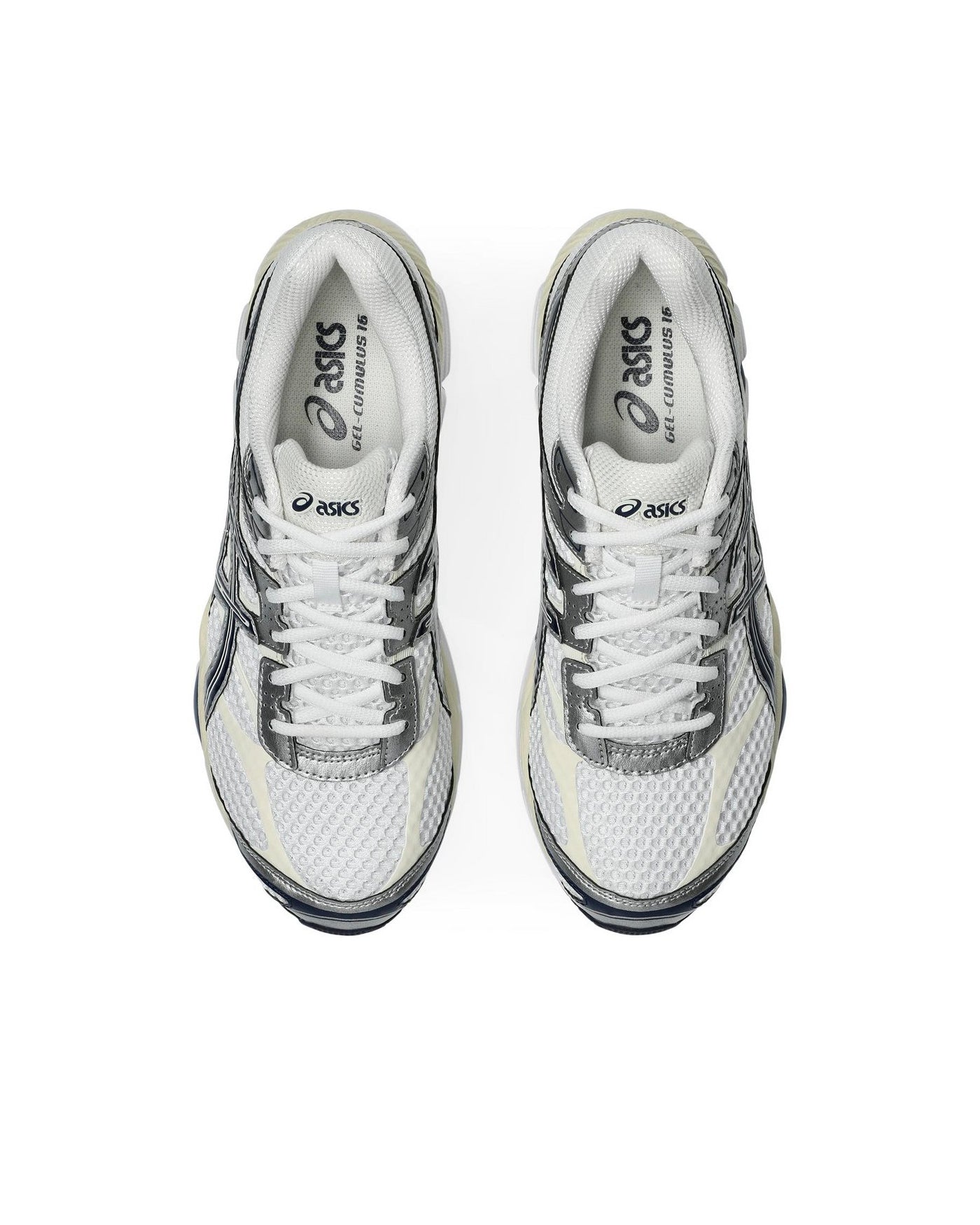 Sneakers Asics Gel-Cumulus 16 blanc et bleu marine vue du dessus