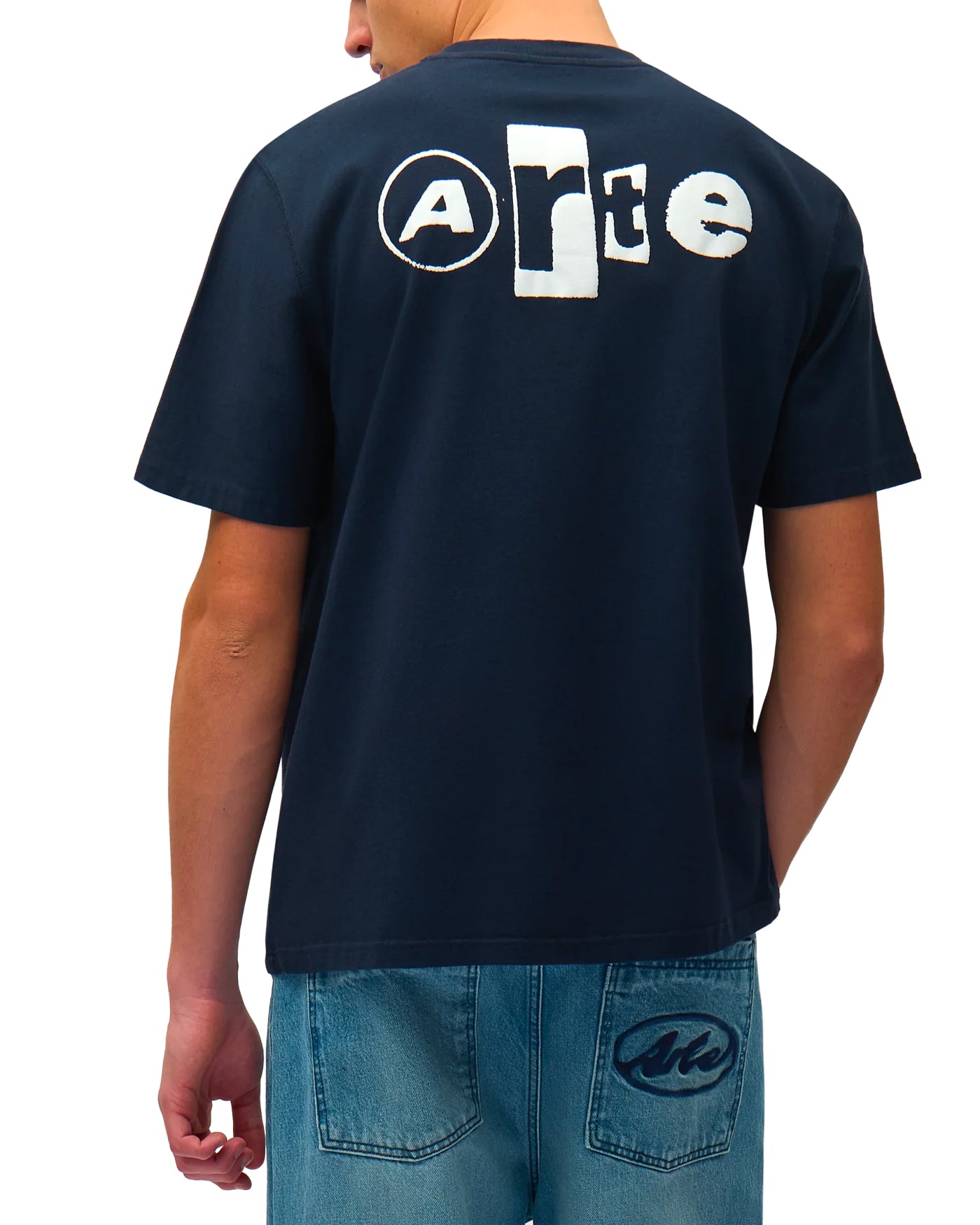 T-shirt Arte Antwerp bleu marine avec logo Back College imprimé, dos