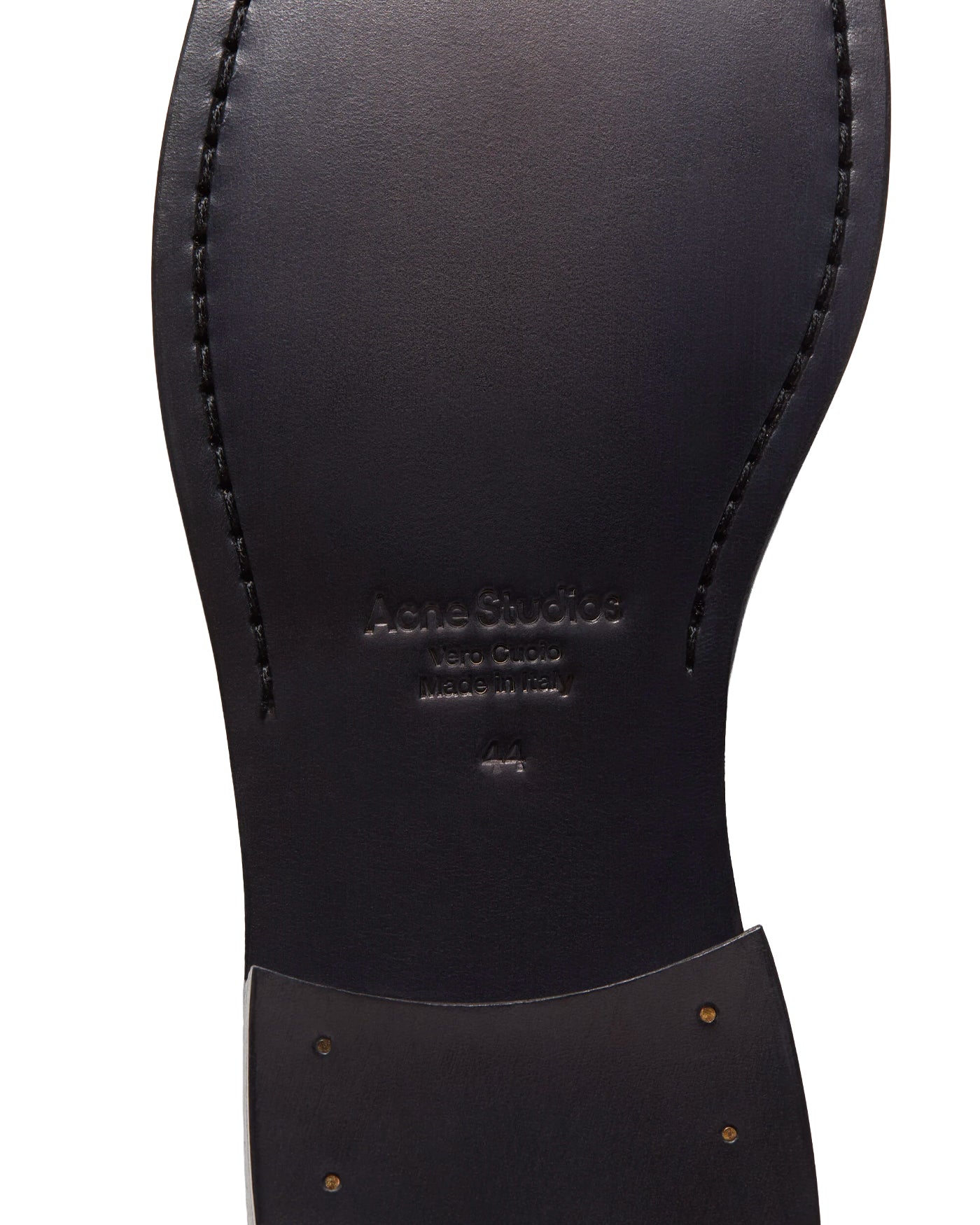 Loafer Acne Studios noir dos semelle extérieure logo gravé cuir