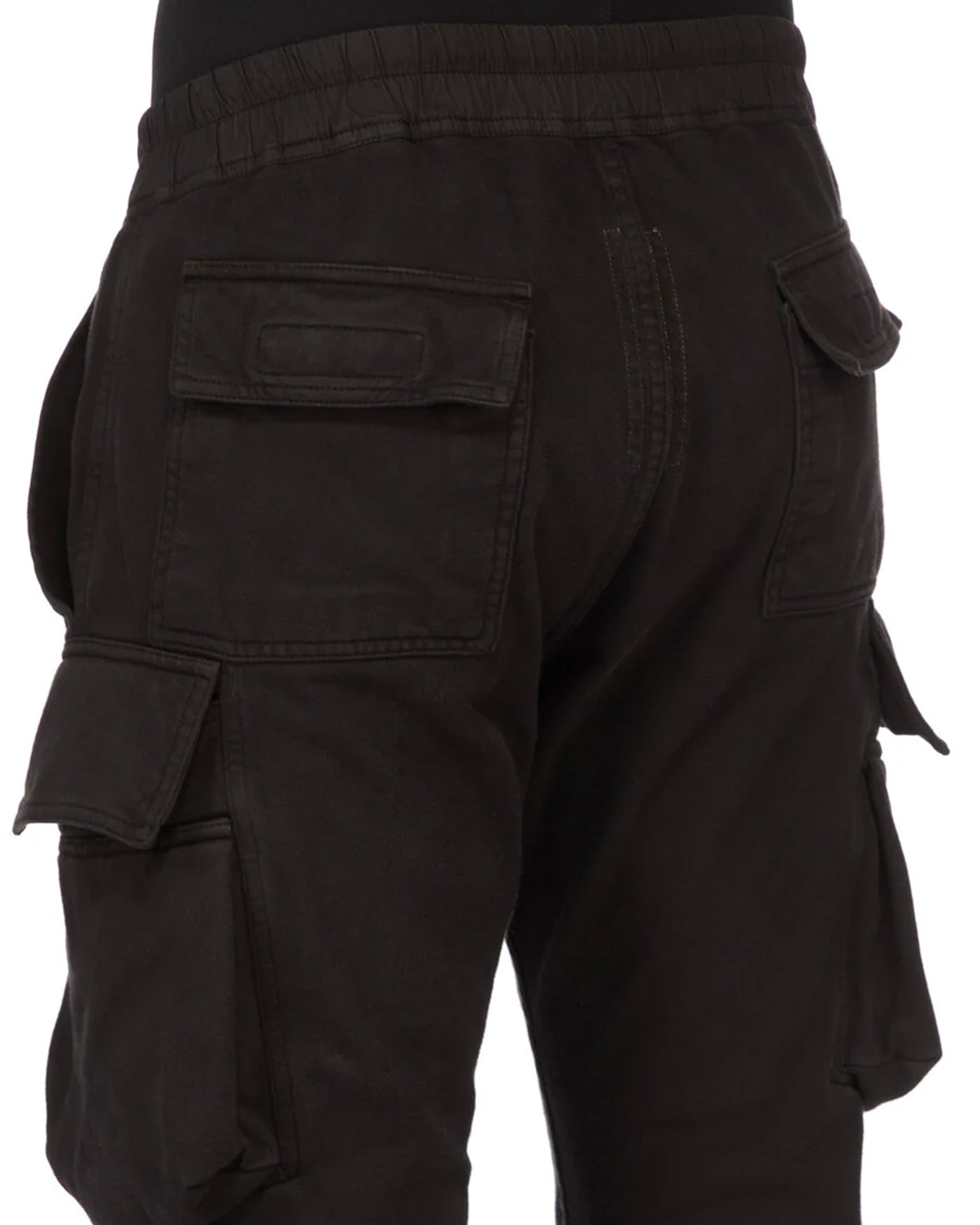 Pantalon cargo Rick Owens DRKSHDW noir détail poches dos profil droit